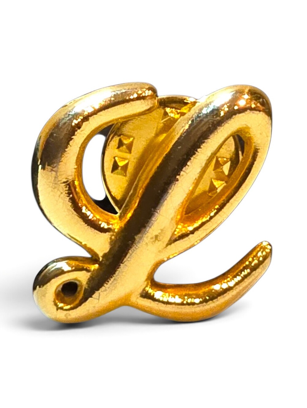 LOEWE Gold Brooch Letter L Pin Elegant Women’s Accessory